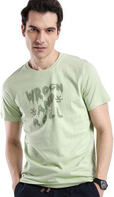 WROGN Printed Men Crew Neck Green T-Shirt