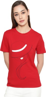 FUTURO Graphic Print Women Round Neck Red T-Shirt