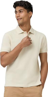 XYXX Solid Men Polo Neck White T-Shirt