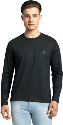 Bumchums Solid Men Round Neck Grey T-Shirt