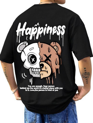 LOOMSY Graphic Print Men Round Neck Black T-Shirt