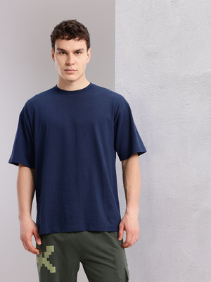 HRX by Hrithik Roshan Printed Men Round Neck Blue T-Shirt