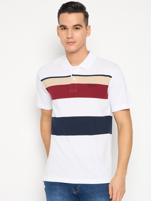 DUKE Striped Men Polo Neck Multicolor T-Shirt