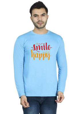 ManGOD Printed Men Round Neck Blue T-Shirt