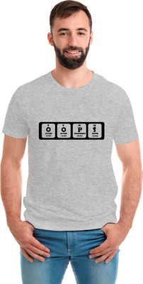 SmarTee Street Printed Men Round Neck Grey T-Shirt