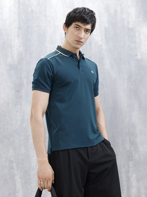 WROGN Solid Men Crew Neck Blue T-Shirt