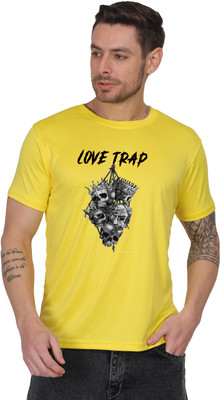 Shiv Junction Printed Men Round Neck Yellow T-Shirt