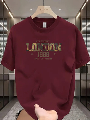 Magneto Printed Men Round Neck Maroon T-Shirt