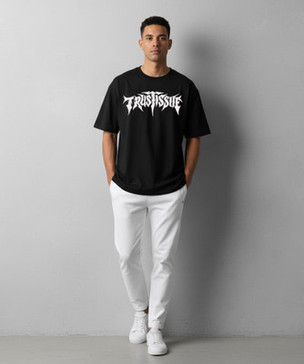 Clever Fox Graphic Print Men Round Neck Black T-Shirt