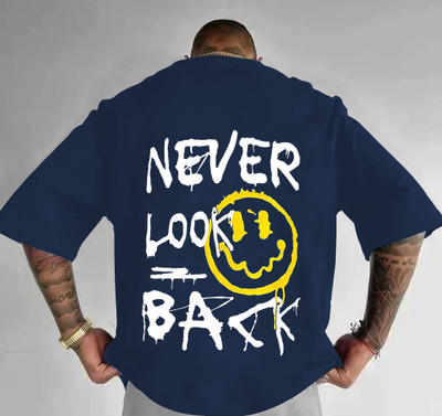 Zoomen Printed Men Round Neck Dark Blue T-Shirt
