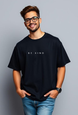 UrGear Printed Men Round Neck Reversible Black T-Shirt
