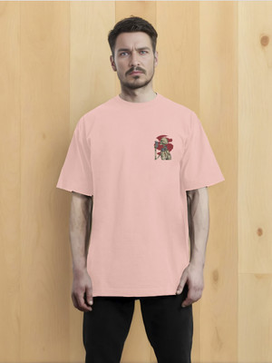 Moda Rapido Printed Men Round Neck Pink T-Shirt