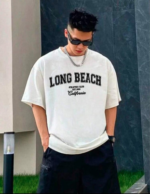 ShahaClothing Typography Men Round Neck White T-Shirt