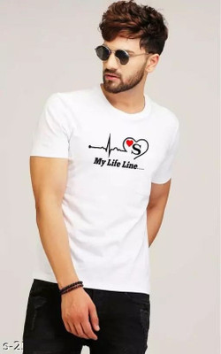 ApheFashion Printed Men Round Neck White T-Shirt