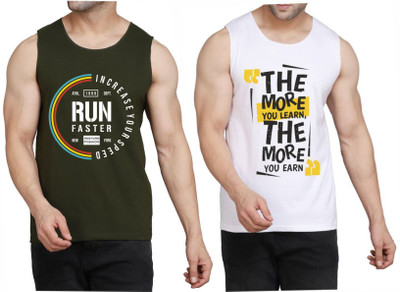 Restore Printed Men Round Neck Dark Green, White, Multicolor T-Shirt