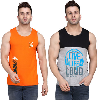SLOWLORIS Printed Men Round Neck Multicolor T-Shirt
