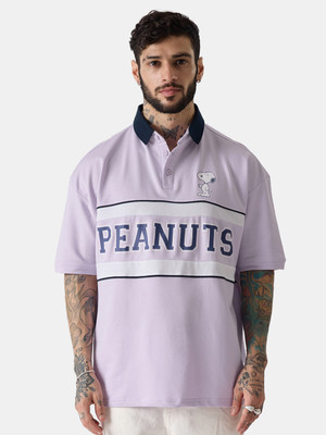 The Souled Store Printed, Typography Men Polo Neck Multicolor T-Shirt
