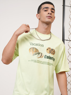 HIGHLANDER Printed Men Round Neck Green T-Shirt