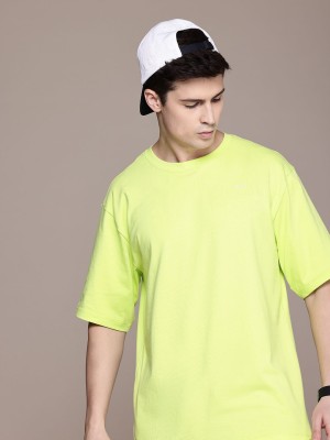 FCUK Solid Men Round Neck Green T-Shirt