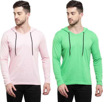 Tresna Fab Solid Men Hooded Neck Multicolor T-Shirt