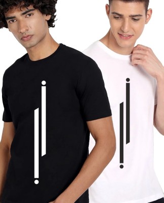choicehub Striped Men Round Neck Black, White T-Shirt