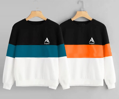 Kroptee Full Sleeve Color Block Men Sweatshirt