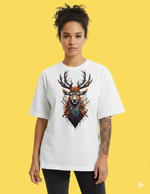 falconedge Graphic Print Women Round Neck White T-Shirt