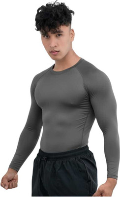 FURRR Solid Men Round Neck Grey T-Shirt