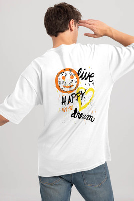 Trend Twist Graphic Print Men Round Neck White T-Shirt