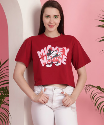 DreamBe Graphic Print Women Round Neck Red T-Shirt