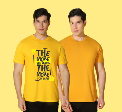 WOOSTRO Printed Men Round Neck Multicolor T-Shirt