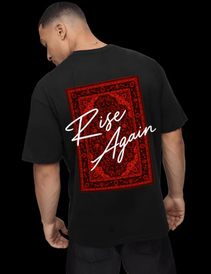 RAN ELEVEN COMPANY Graphic Print Men Crew Neck Black T-Shirt