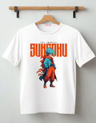 DIBBY Printed Men Round Neck White T-Shirt