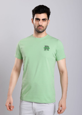 HIGHTRIBE Printed Men Round Neck Grey T-Shirt