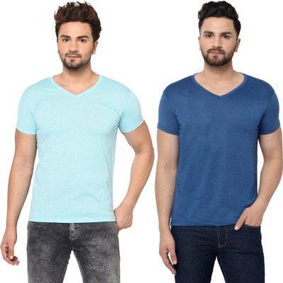 Adorbs Trend Solid Men V Neck Multicolor T-Shirt