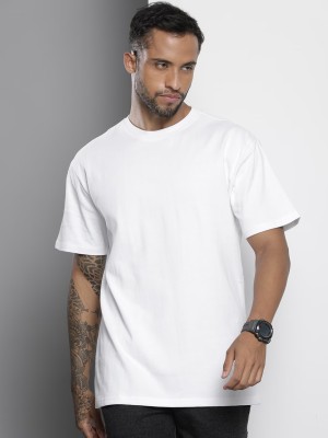 London Crew Solid Men Round Neck White T-Shirt