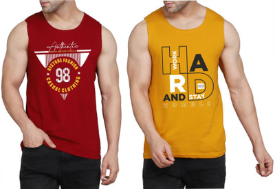 Restore Printed Men Round Neck Maroon, Yellow, Multicolor T-Shirt
