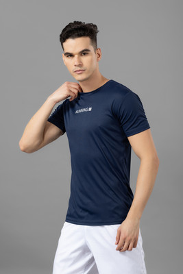 DRIZONE Solid Men Round Neck Black T-Shirt