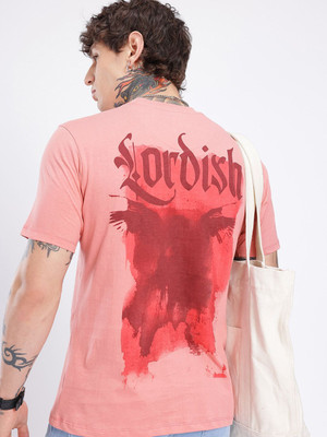 Glitchez Printed Men Round Neck Red T-Shirt