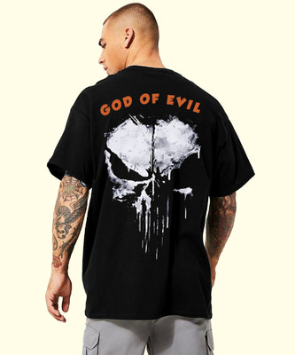 Leotude Printed Men Round Neck Black T-Shirt