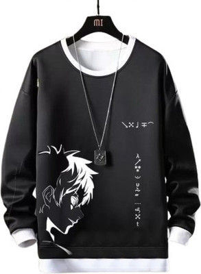 SM SHAYAM CREATION Typography, Printed Men Round Neck Black T-Shirt