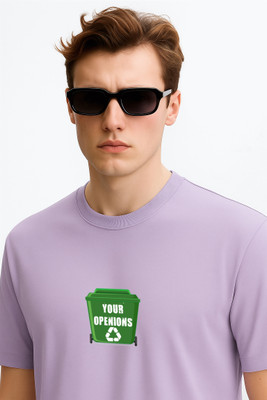 Teesverse Printed Men Round Neck Purple T-Shirt