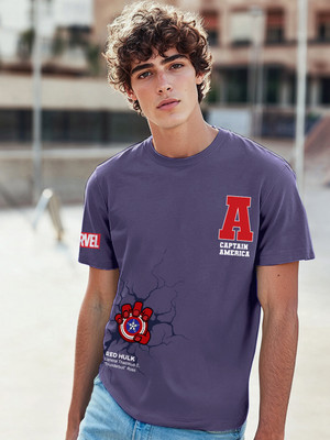 BEWAKOOF Graphic Print Men Round Neck Blue T-Shirt