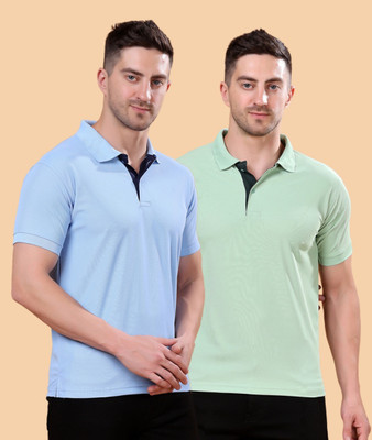 Moda Rapido Solid Men Polo Neck Light Blue T-Shirt