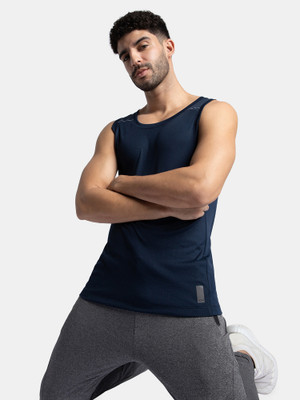 JOCKEY Solid Men Round Neck Dark Blue T-Shirt