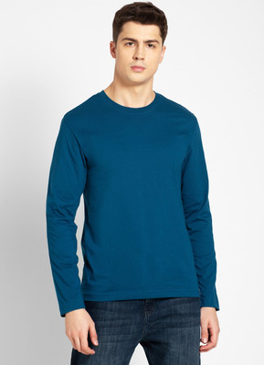 JOCKEY Solid Men Round Neck Blue T-Shirt