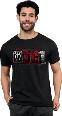 Tee Gallery Graphic Print Men Round Neck Black T-Shirt