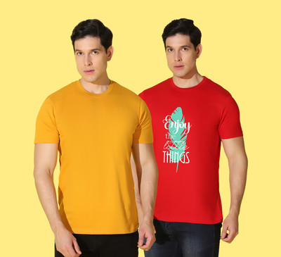 WOOSTRO Typography Men Round Neck Multicolor T-Shirt