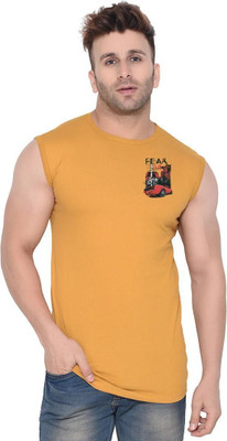 Lawful Casual Graphic Print Men Round Neck Maroon T-Shirt