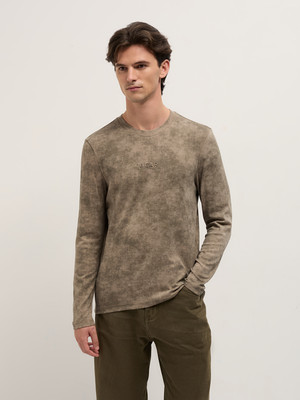 THE BEAR HOUSE Tie & Dye Men Crew Neck Grey T-Shirt
